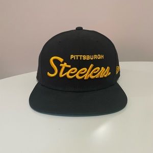 New Era Pittsburgh Steelers Black Griswold Original Fit 9FIFTY Snapback Hat